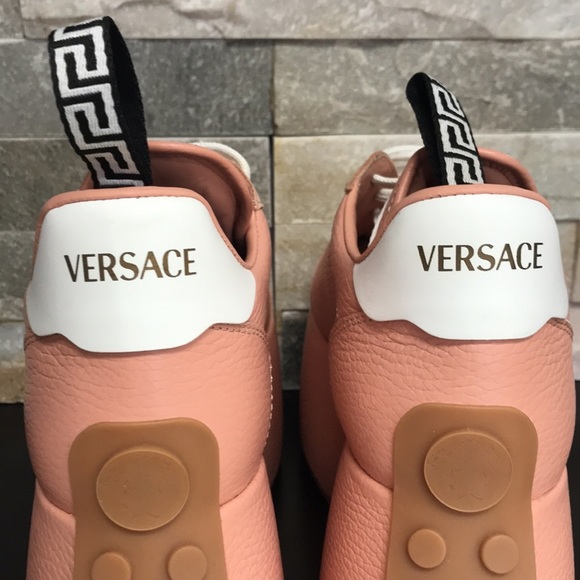 Authentic Versace Triplatform Leather Sneakers(peach like color) - Picture 11 of 16